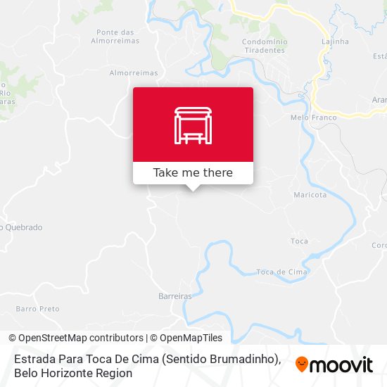 Estrada Para Toca De Cima (Sentido Brumadinho) map