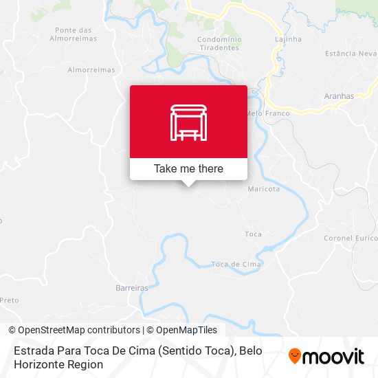 Estrada Para Toca De Cima (Sentido Toca) map