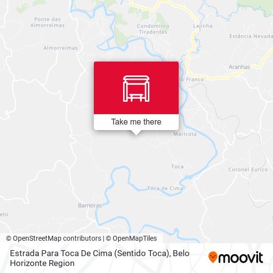 Estrada Para Toca De Cima (Sentido Toca) map