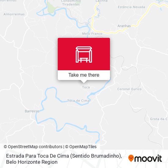 Estrada Para Toca De Cima (Sentido Brumadinho) map