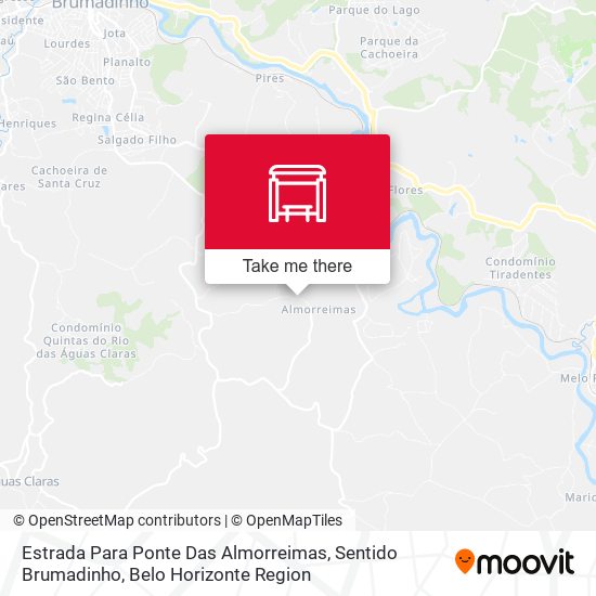 Estrada Para Ponte Das Almorreimas, Sentido Brumadinho map