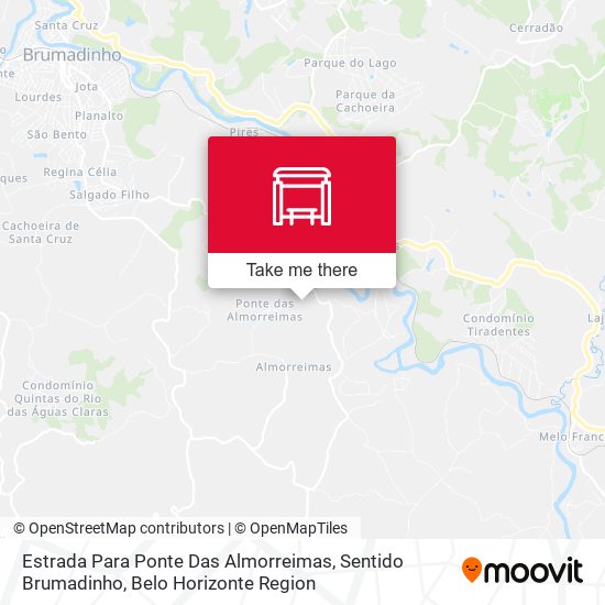 Estrada Para Ponte Das Almorreimas, Sentido Brumadinho map