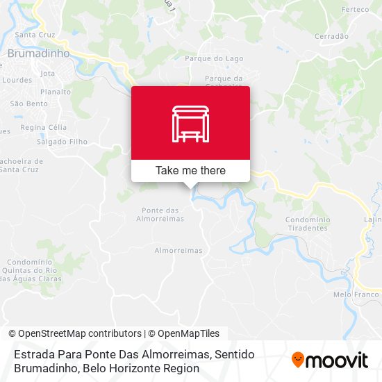 Estrada Para Ponte Das Almorreimas, Sentido Brumadinho map