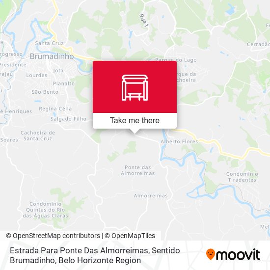 Estrada Para Ponte Das Almorreimas, Sentido Brumadinho map