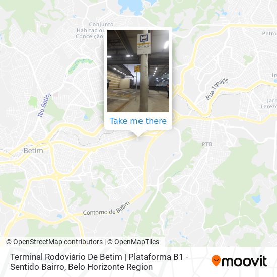 Terminal Rodoviário De Betim | Plataforma B1 - Sentido Bairro map