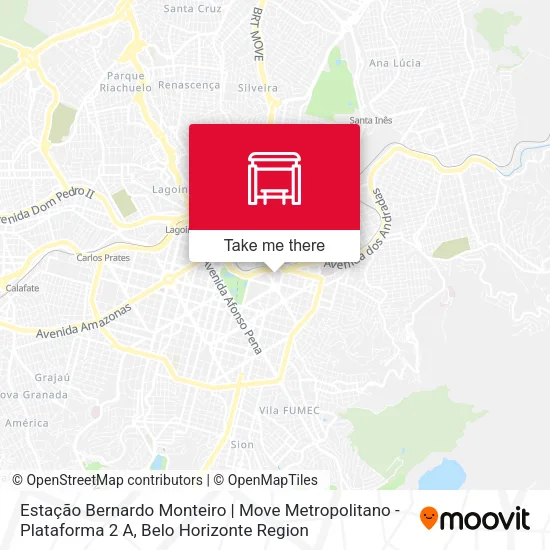 Estação Bernardo Monteiro | Move Metropolitano - Plataforma 2 A map