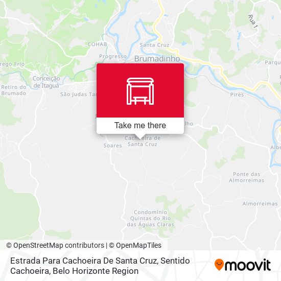 Estrada Para Cachoeira De Santa Cruz, Sentido Cachoeira map