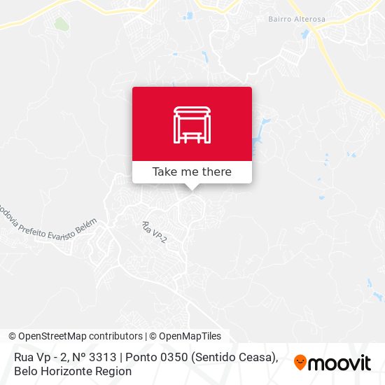 Mapa Rua Vp - 2, Nº 3313 | Ponto 0350 (Sentido Ceasa)