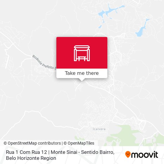 Rua 1 Com Rua 12 | Monte Sinai - Sentido Bairro map