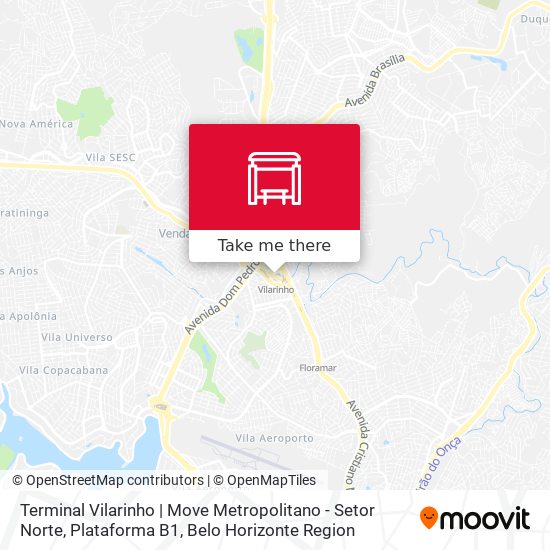 Terminal Vilarinho | Move Metropolitano - Setor Norte, Plataforma B1 map