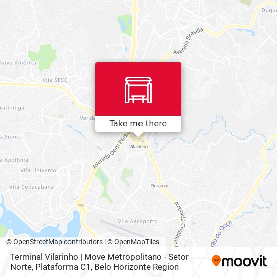 Terminal Vilarinho | Move Metropolitano - Setor Norte, Plataforma C1 map