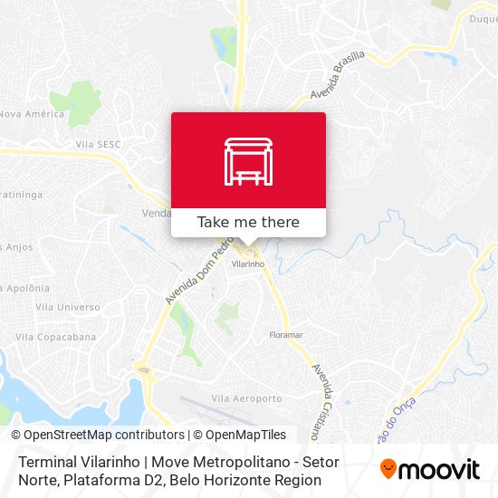 Terminal Vilarinho | Move Metropolitano - Setor Norte, Plataforma D2 map