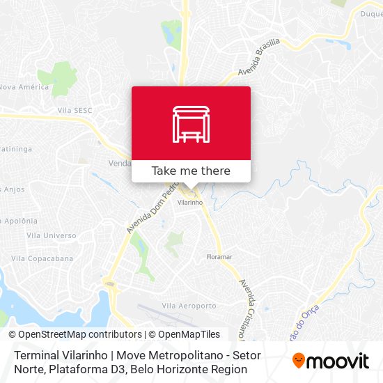 Terminal Vilarinho | Move Metropolitano - Setor Norte, Plataforma D3 map