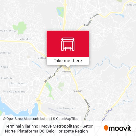 Terminal Vilarinho | Move Metropolitano - Setor Norte, Plataforma D6 map