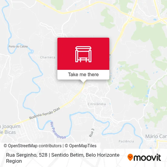 Rua Serginho, 528 | Sentido Betim map