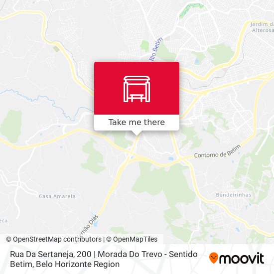 Rua Da Sertaneja, 200 | Morada Do Trevo - Sentido Betim map