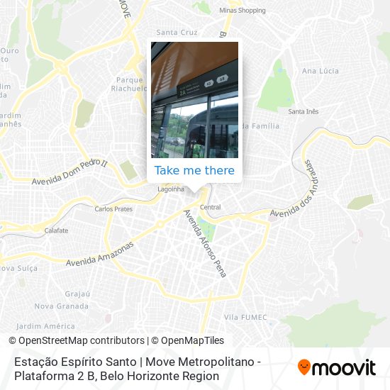 Mapa Estação Espírito Santo | Move Metropolitano - Plataforma 2 B