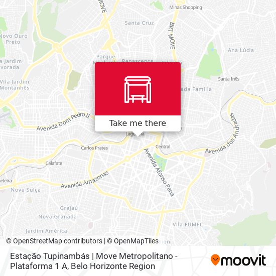 Mapa Estação Tupinambás | Move Metropolitano - Plataforma 1 A