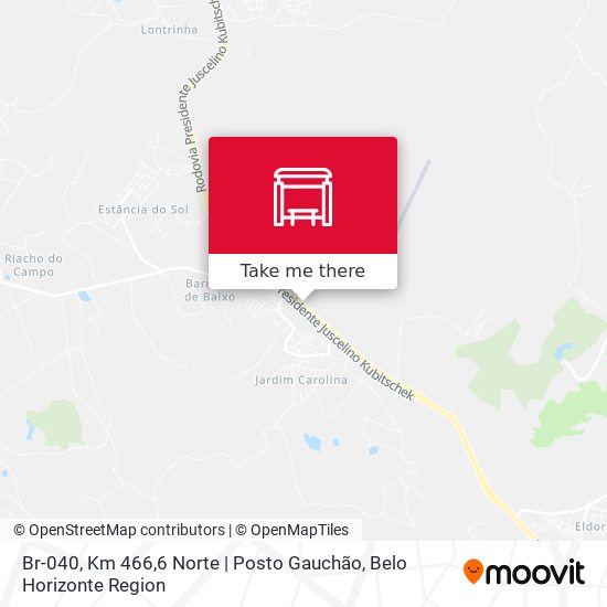 Mapa Br-040, Km 466,6 Norte | Posto Gauchão