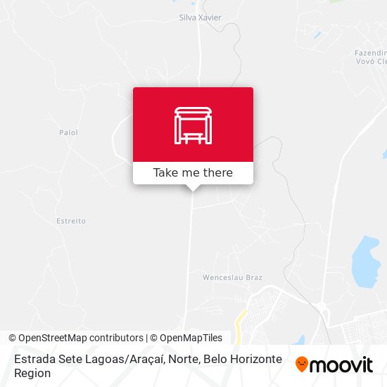 Estrada Sete Lagoas / Araçaí, Norte map