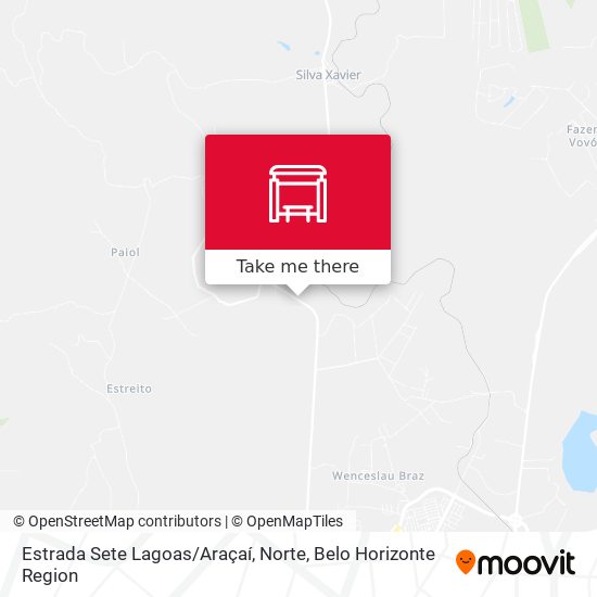 Estrada Sete Lagoas / Araçaí, Norte map