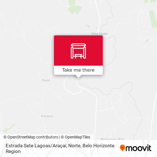 Estrada Sete Lagoas / Araçaí, Norte map