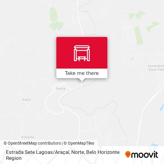Estrada Sete Lagoas / Araçaí, Norte map