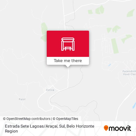 Estrada Sete Lagoas / Araçaí, Sul map