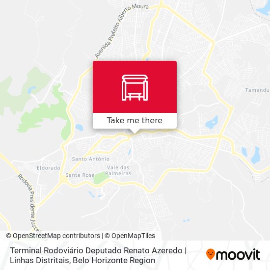 Mapa Terminal Rodoviário Deputado Renato Azeredo | Linhas Distritais