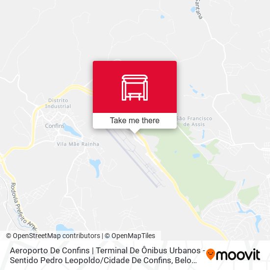 Mapa Aeroporto De Confins | Terminal De Ônibus Urbanos - Sentido Pedro Leopoldo / Cidade De Confins