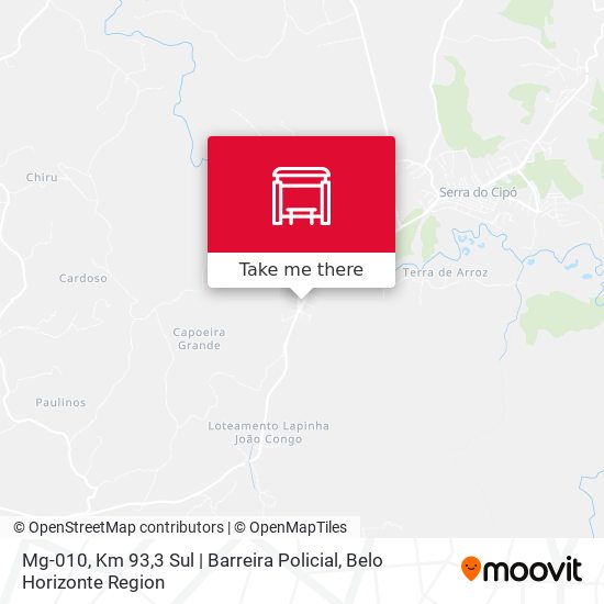 Mg-010, Km 93,3 Sul | Barreira Policial map