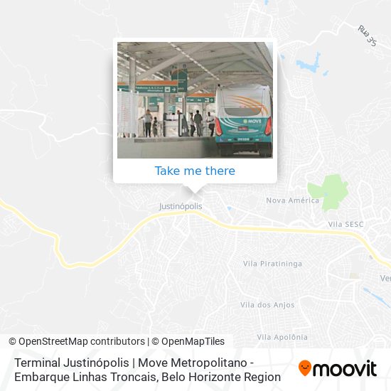 Terminal Justinópolis | Move Metropolitano - Embarque Linhas Troncais map