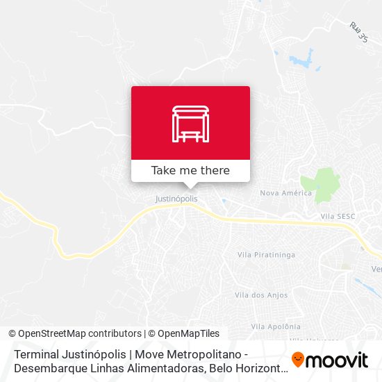 Terminal Justinópolis | Move Metropolitano - Desembarque Linhas Alimentadoras map