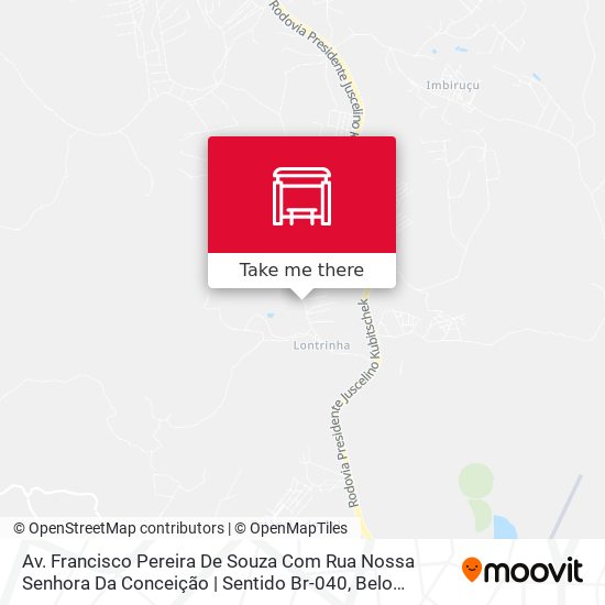 Mapa Av. Francisco Pereira De Souza Com Rua Nossa Senhora Da Conceição | Sentido Br-040