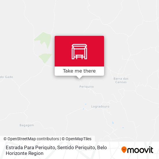Estrada Para Periquito, Sentido Periquito map