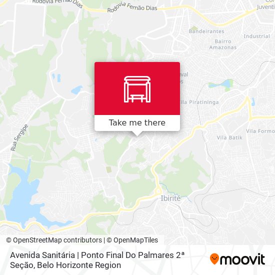 Mapa Avenida Sanitária  | Ponto Final Do Palmares 2ª Seção