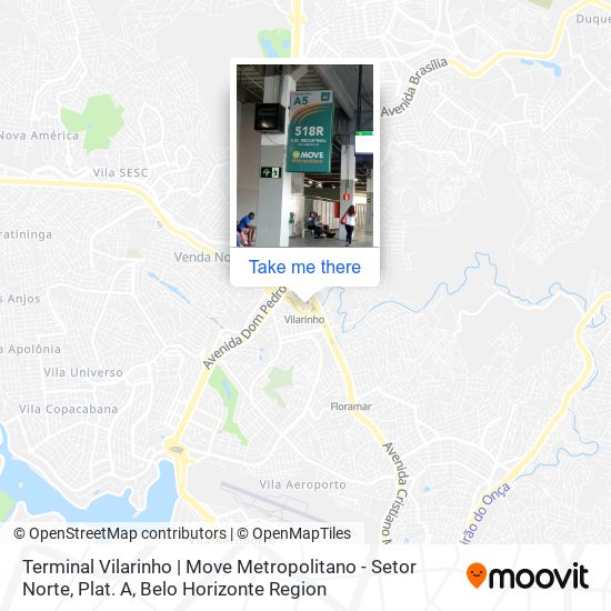 Terminal Vilarinho | Move Metropolitano - Setor Norte, Plat. A map