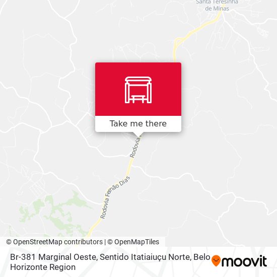 Br-381 Marginal Oeste, Sentido Itatiaiuçu Norte map