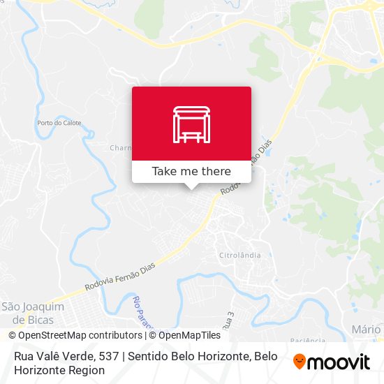 Rua Valê Verde, 537 | Sentido Belo Horizonte map