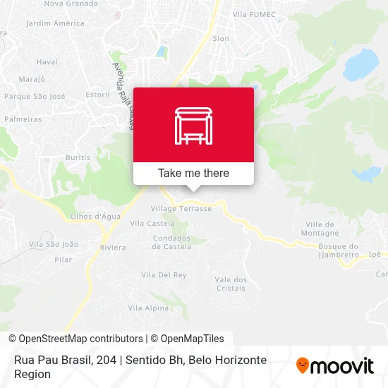 Rua Pau Brasil, 204 | Sentido Bh map