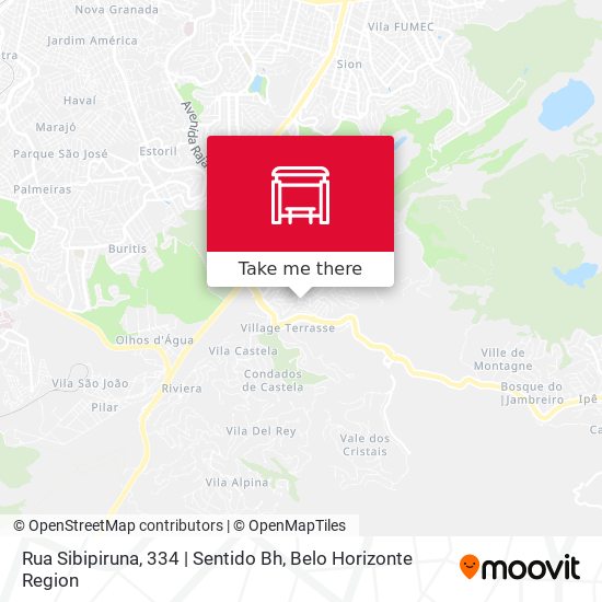 Rua Sibipiruna, 334 | Sentido Bh map