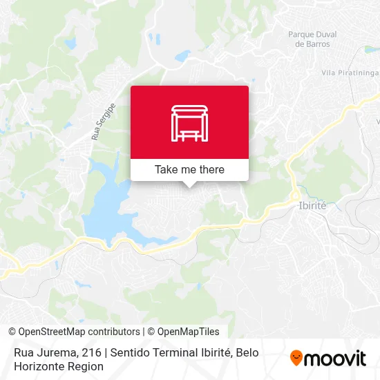 Rua Jurema, 216 | Sentido Terminal Ibirité map