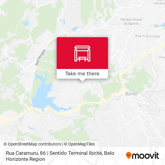 Rua Caramuru, 86 | Sentido Terminal Ibirité map