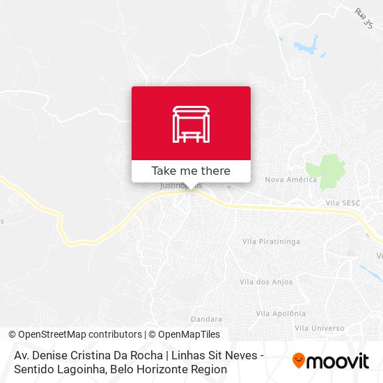 Mapa Av. Denise Cristina Da Rocha | Linhas Sit Neves - Sentido Lagoinha