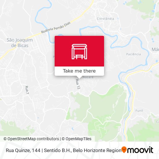 Rua Quinze, 144 | Sentido B.H. map