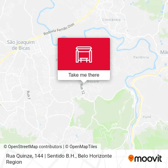 Rua Quinze, 144 | Sentido B.H. map