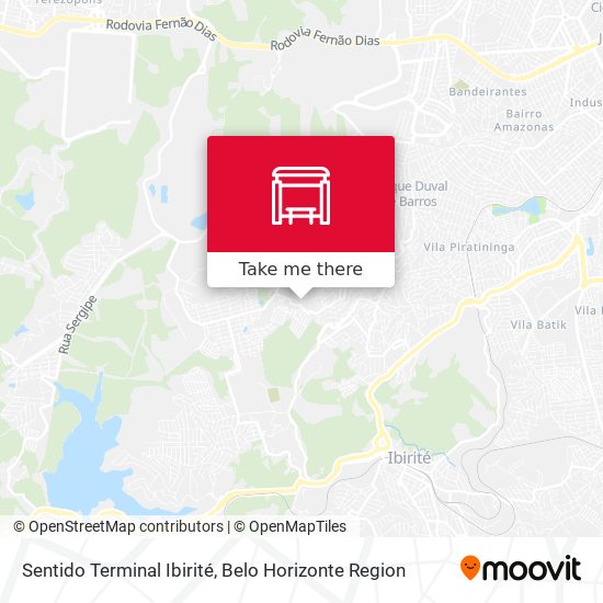 Sentido Terminal Ibirité map
