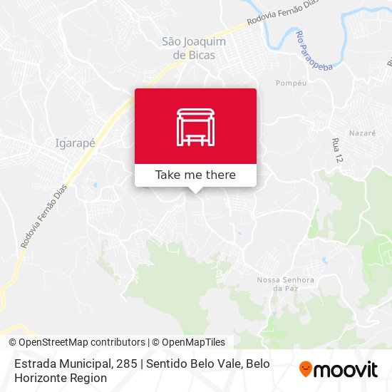 Estrada Municipal, 285 | Sentido Belo Vale map
