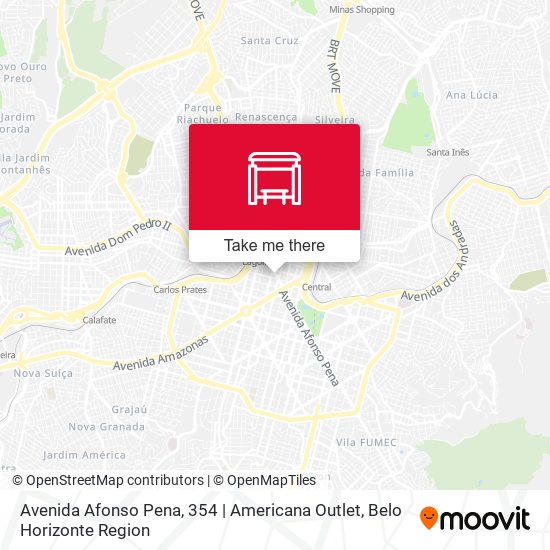 Avenida Afonso Pena, 354 | Americana Outlet map