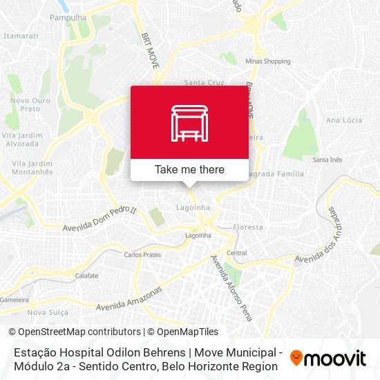 Mapa Estação Hospital Odilon Behrens | Move Municipal - Módulo 2a - Sentido Centro
